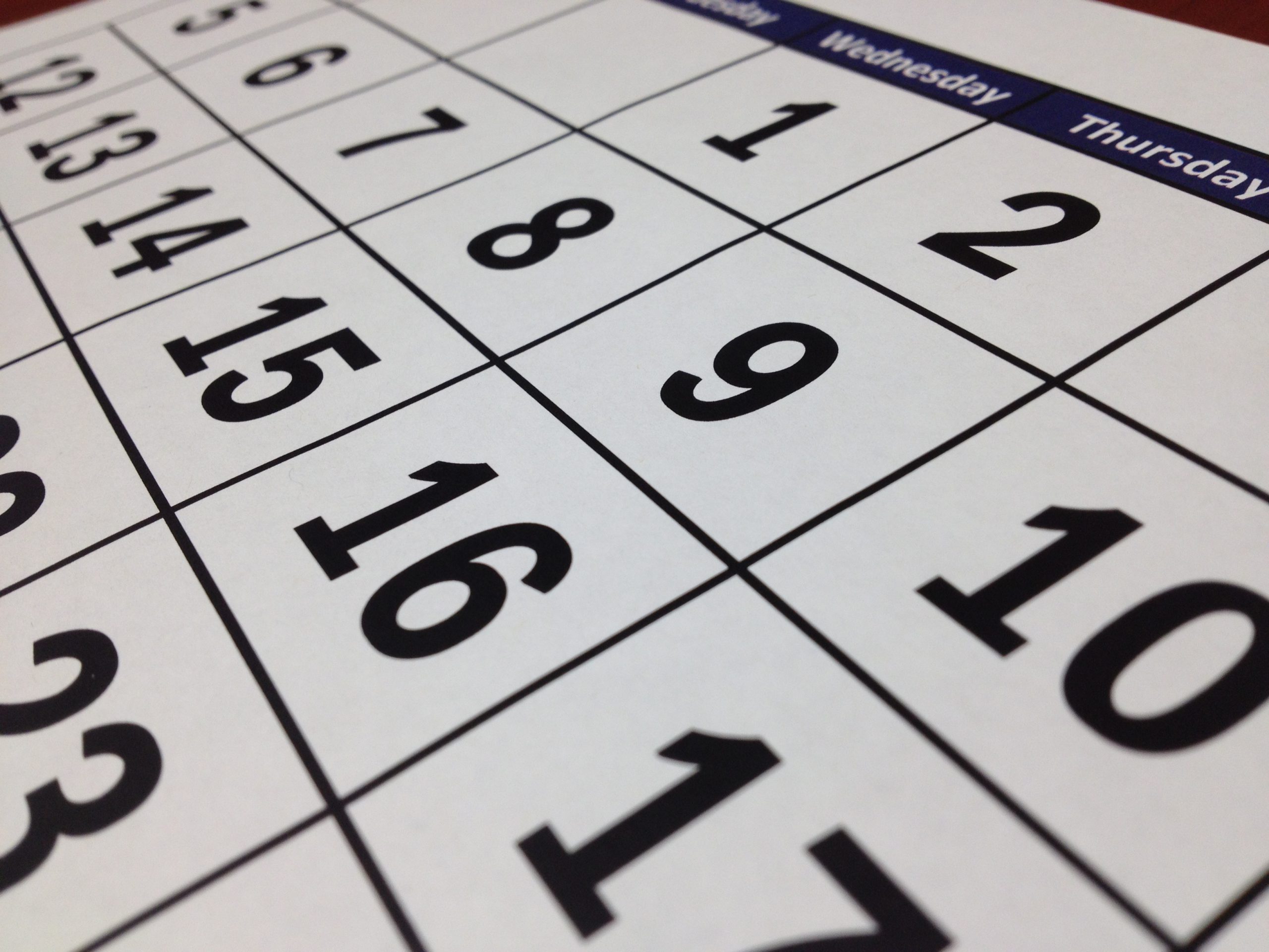 A calendar - Public domain
