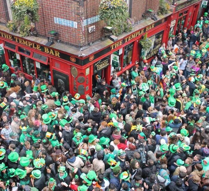 Temple Bar during Saint Patrick's Day