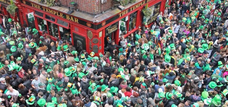 Temple Bar during Saint Patrick's Day