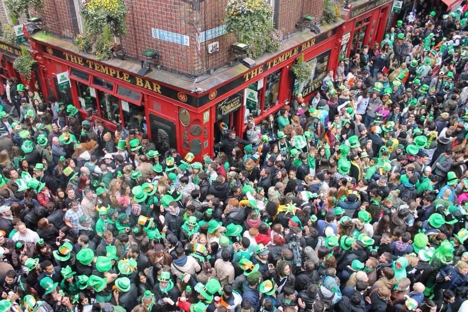 Temple Bar during Saint Patrick's Day