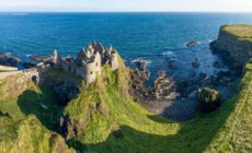 Aerial view of Dunluce Castle - © kilhan