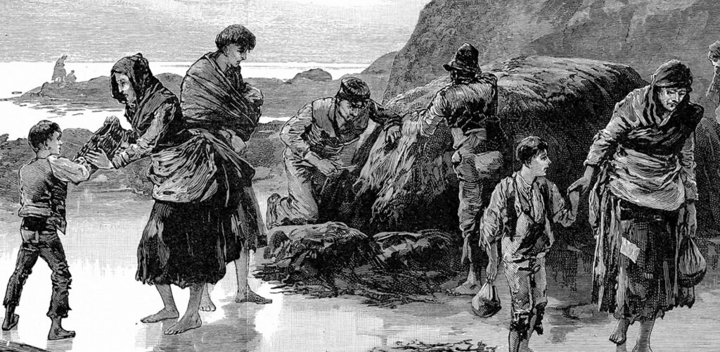 A scene from the Great Irish Famine - Public domain