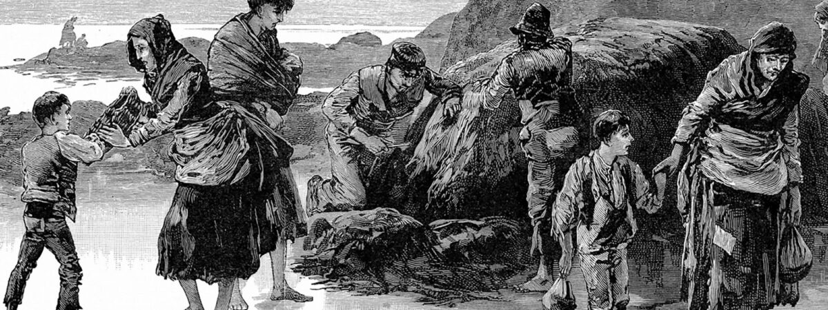 A scene from the Great Irish Famine - Public domain