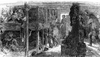 Irish emigrants crammed aboard unsanitary boats