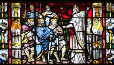 Saint-Pätrick explaining the concept of the Holy Trinity - Andreas Franz Borchert- cc