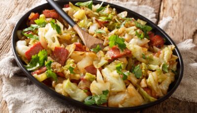fried cabbage with bacon