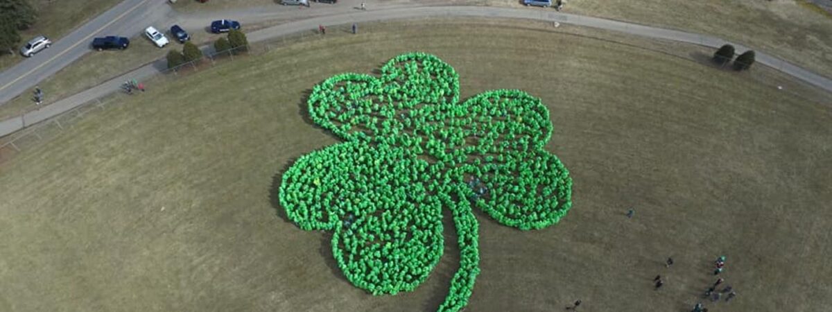 Le Trèfle géant formé par la ville américaine d'Elmira en 2019