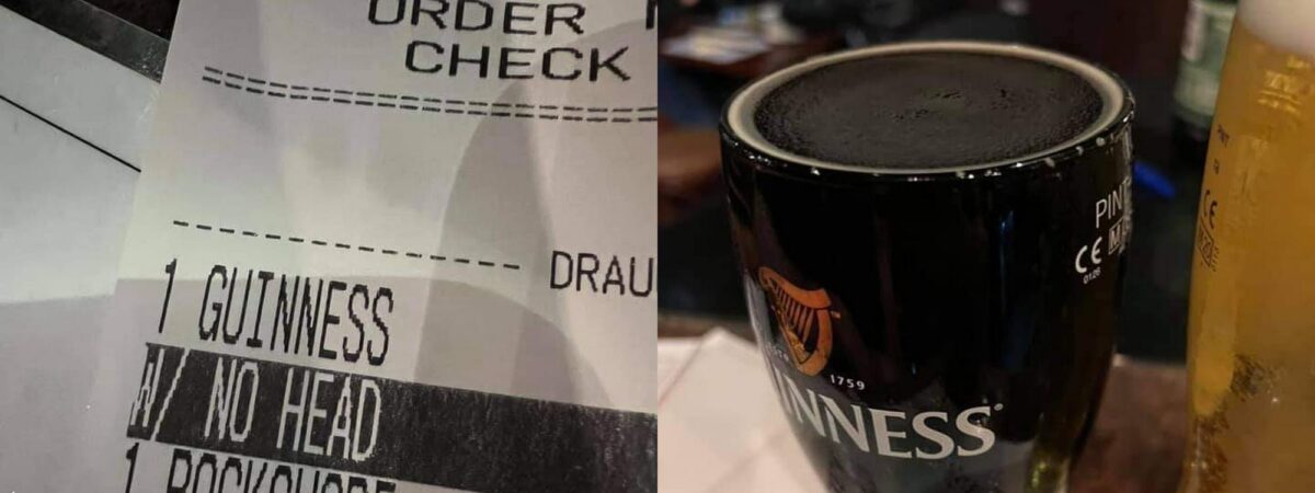 Photo de la Guiness sans tête - @CarltonDoom