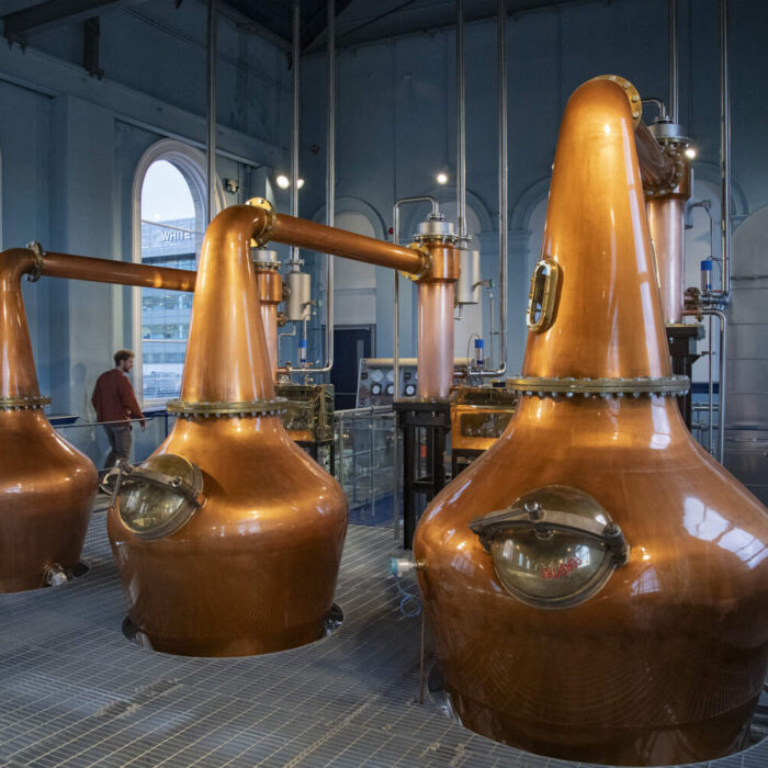 Titanic Distillers' copper stills - © Tourism Ireland. Chris Hill Photographic