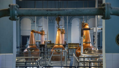 Titanic Distillers' copper stills - © Tourism Ireland. Chris Hill Photographic