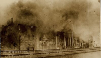 The Four Courts bombed during the Battle of Dublin - Public Domain