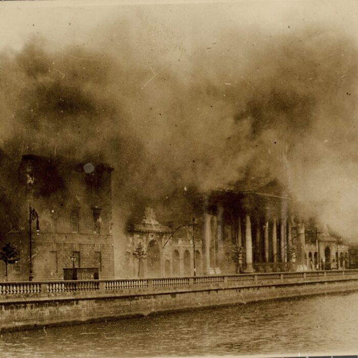 The Four Courts bombed during the Battle of Dublin - Public Domain