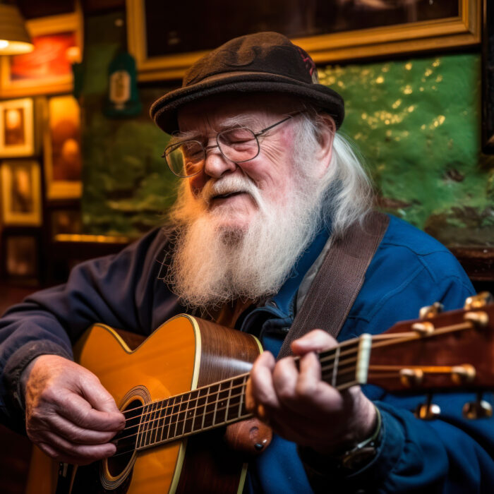 Un musicien irlandais jouant Fields of Athenry -  Sunshower Shots