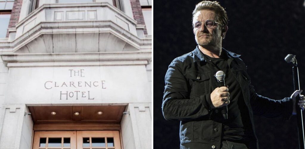 Bono et The Edge se séparent du Clarence Hotel à Dublin