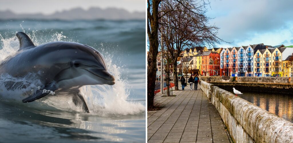 Des dauphins ont été aperçus nageant dans la rivière Lee à Cork