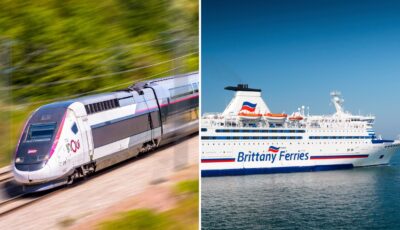 Train-ferry combination from France