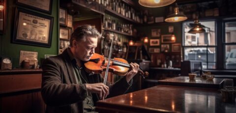 An Irish musician in an Irish pub - © Sunshower Shots