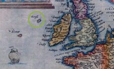 Hy-Brasil island on a map