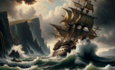 Representation of the sinking of the Spanish Armada, which supposedly gave birth to the Black Irish.