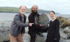 Dr Eamon Doyle presents his fossil found on the Cliffs of Moher