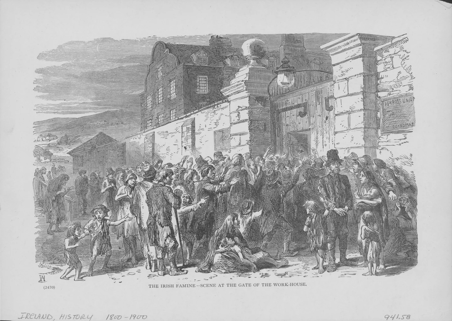The Poor Law of 1838 led to the creation of Irish workhouses - Public domain