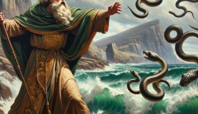 Saint Patrick hunting snakes in Ireland - Go to Ireland.com