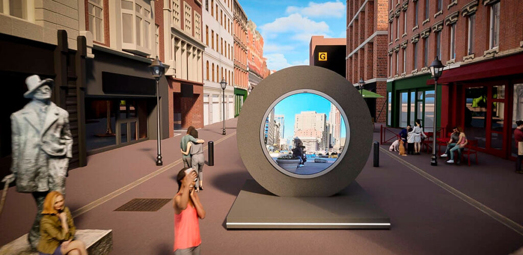 A digital portal has been installed in Dublin and New York to link the two cities in real time - Portals.org