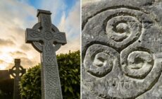 Une croix celtique chrétienne et un triskell païen - Canva Pro