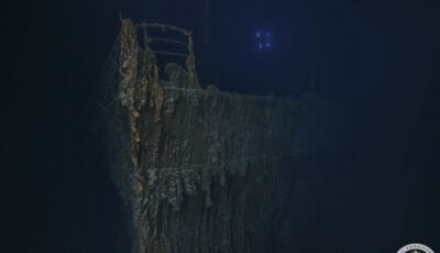 The wreck of the Titanic has lost part of its railing - @RMSTitanic_Inc (X)