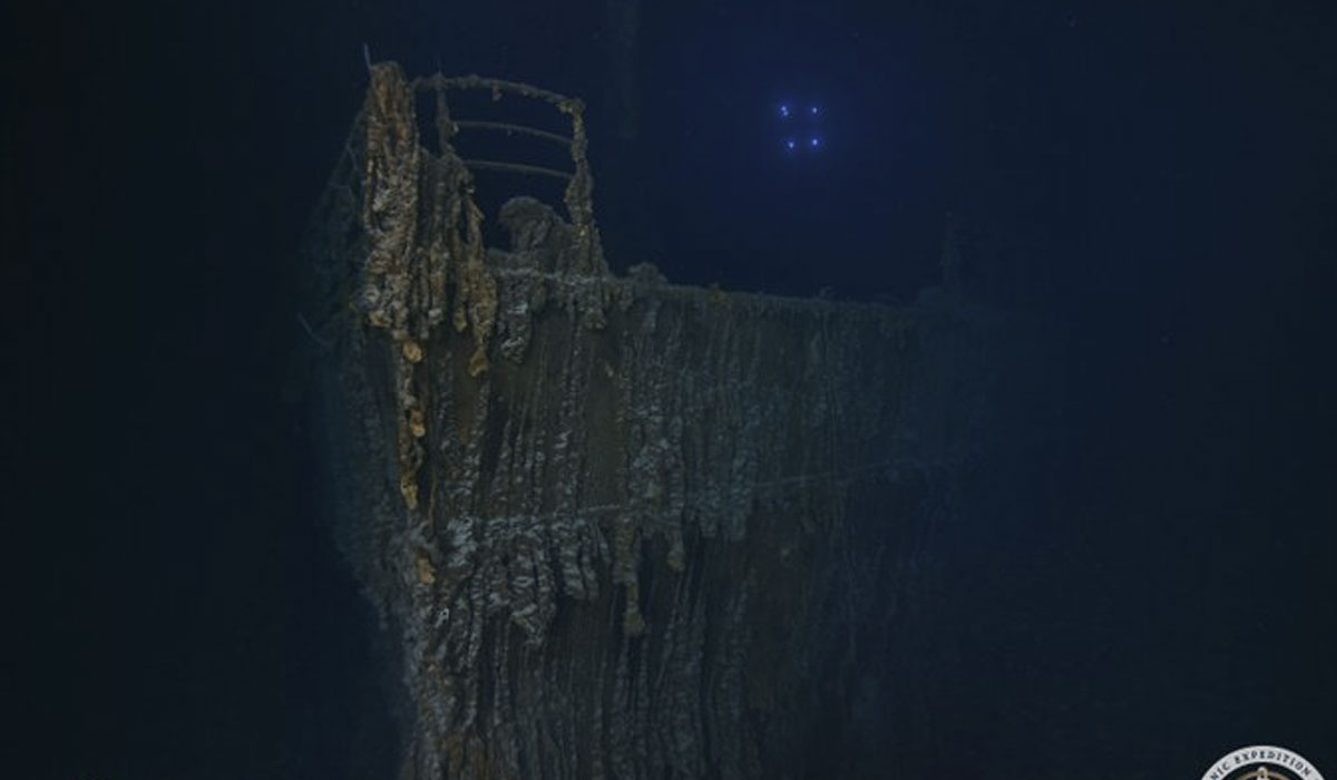 The wreck of the Titanic has lost part of its railing - @RMSTitanic_Inc (X)