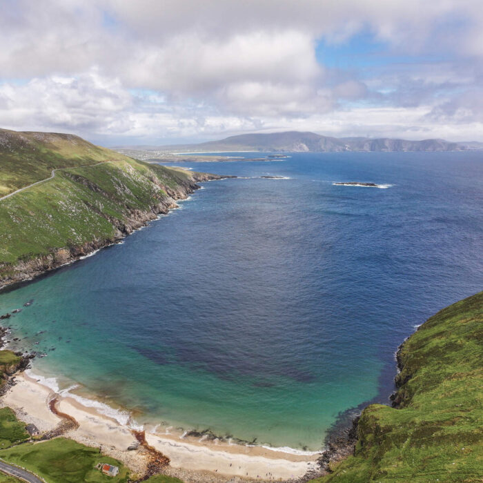 Aerial view of Keem Bay on Achill Island - © Big Style Media - Fáilte Ireland