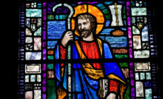 A stained glass window depicting Saint Patrick at Saul Church - Brian Morrison - Tourism Ireland