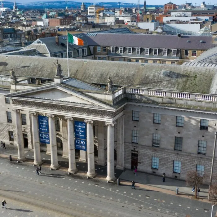 Aerial view of the General Post Office (GPO) in Dublin - © Irish Drone Photography