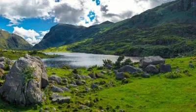 The Gap of Dunloe 2 Mountains, lake and road in the Gap of Dunloe, Ireland