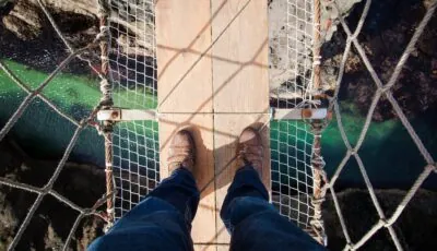 Carrick-a-Rede Bridge 2 Dizzying view from Carrick-a-Rede Rope Bridge in Northern Ireland