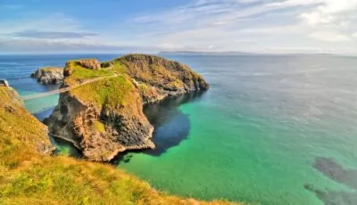 Carrick-a-Rede Bridge 1 Carrick-a-Rede Rope Bridge between the Antrim cliffs and Carrick-a-Rede Island