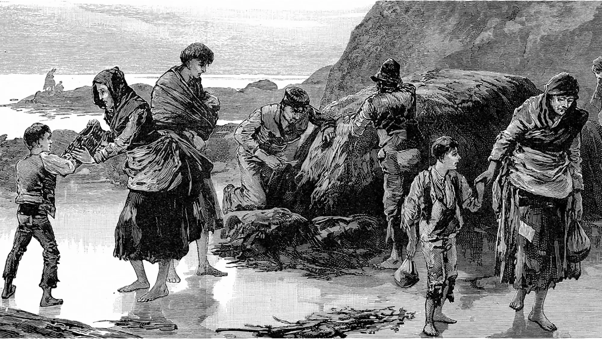 A scene from the Great Irish Famine - Public domain