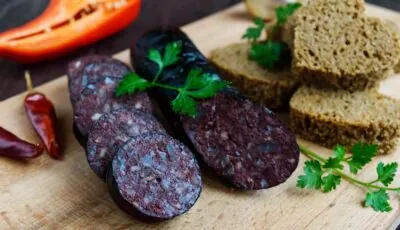 Black pudding 1 Pan-fried slices of Irish black pudding