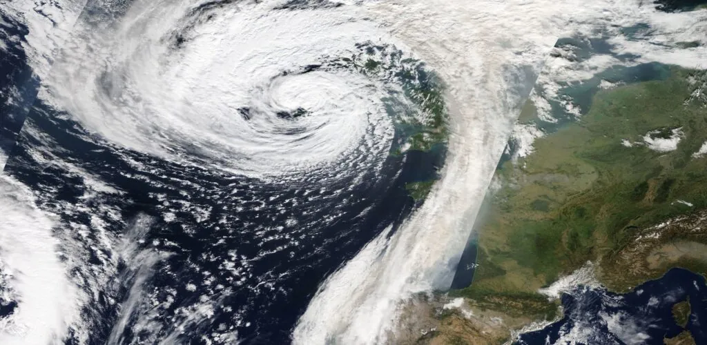 An Irishman plays soccer with storm Eleanor…
