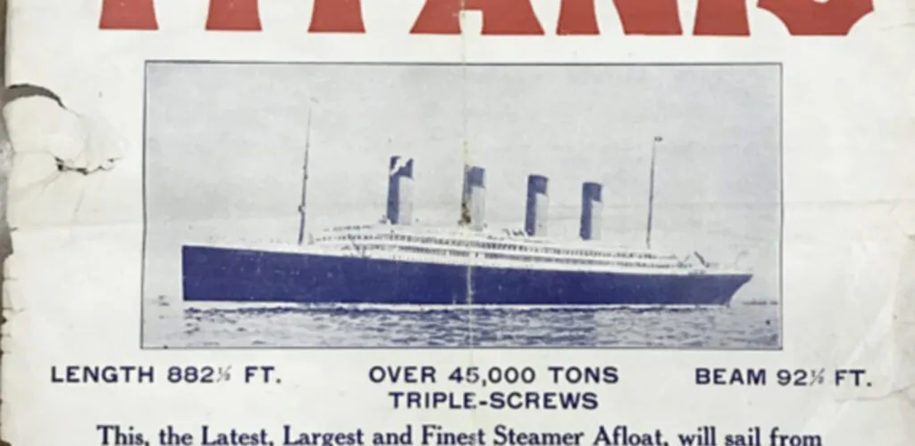 Titanic advertising poster sold at auction for £62,000