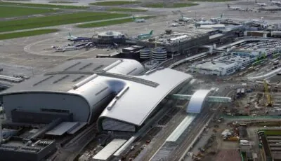Vue aérienne de l'aéroport de Dublin
