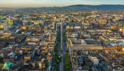 The Spire 1 Aerial view of O'Connell Street in Dublin