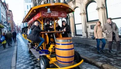 Belfast's beer bikes 1 Beer bikes in Belfast - https://weetoasttours.com/