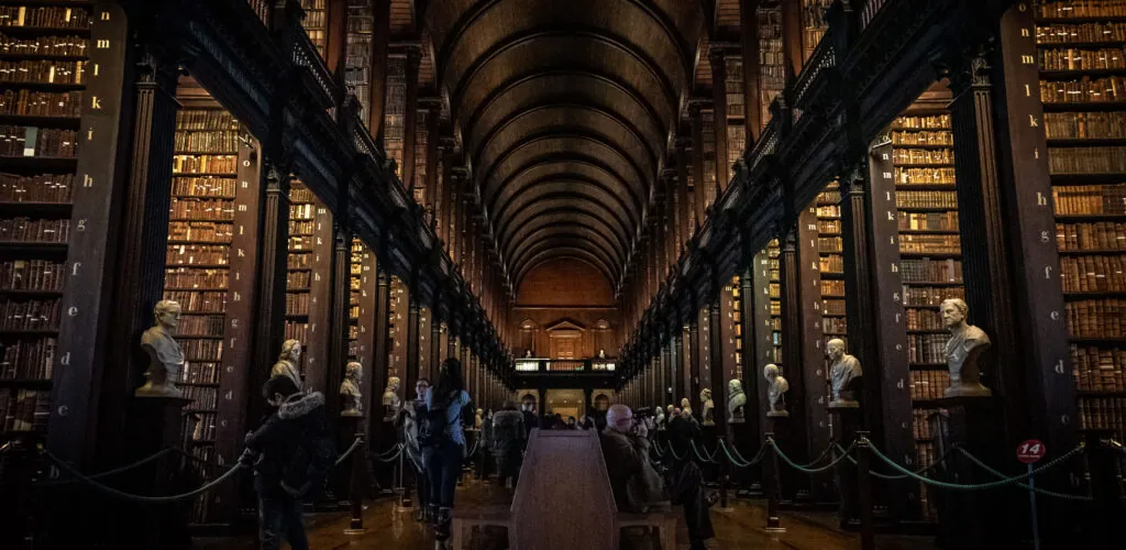 Trinity College: the old library now exhibits 4 busts of women