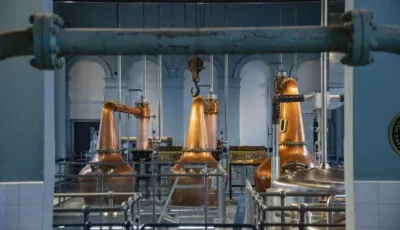 Titanic Distillers' copper stills - © Tourism Ireland. Chris Hill Photographic