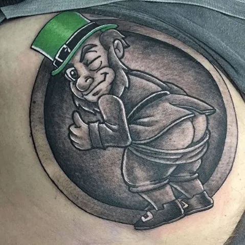 Irish tattoos: the most inspiring ideas 8 Tattoo de leprechaun