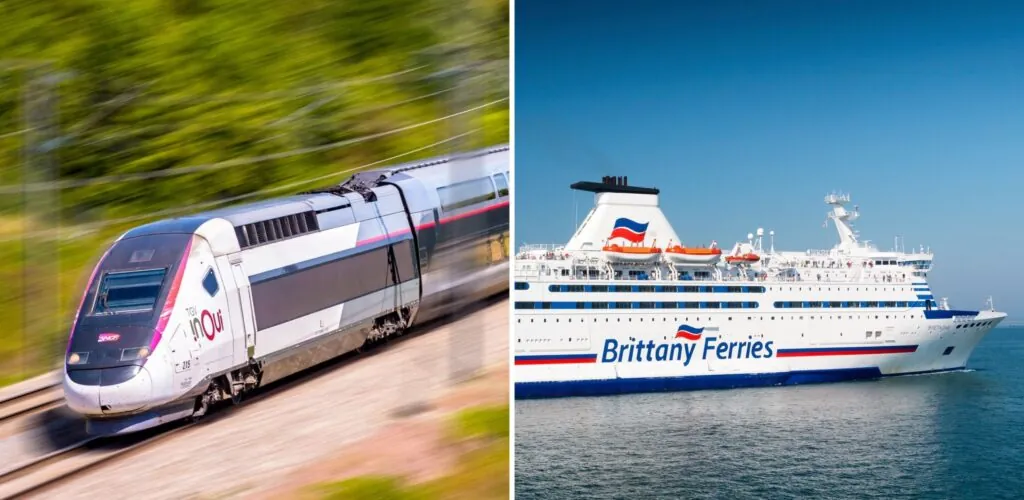 Train-ferry combination from France