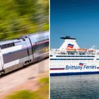 Train-ferry combination from France