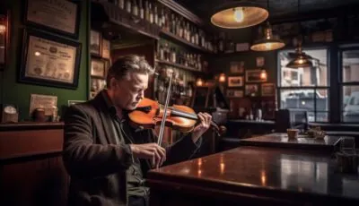 An Irish musician in an Irish pub - © Sunshower Shots