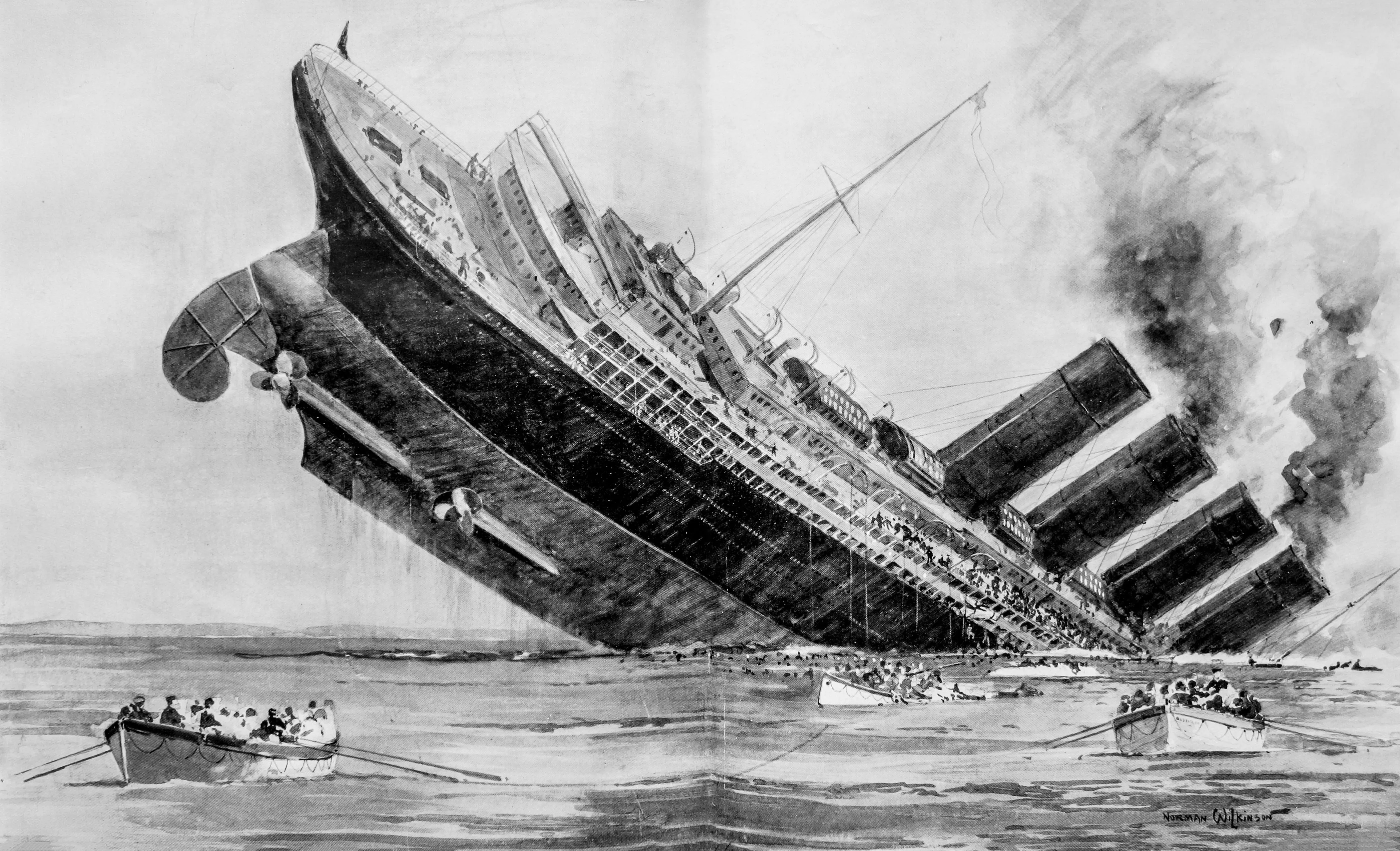 The sinking of the Lusitania (1915)